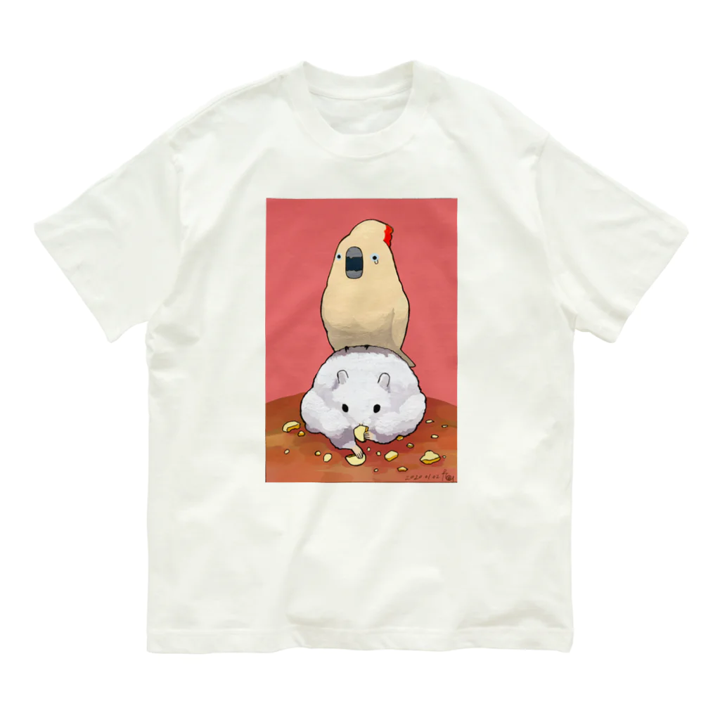 ろう飼い主のふんわりおおばたんさんとネズミ年 オーガニックコットンTシャツ