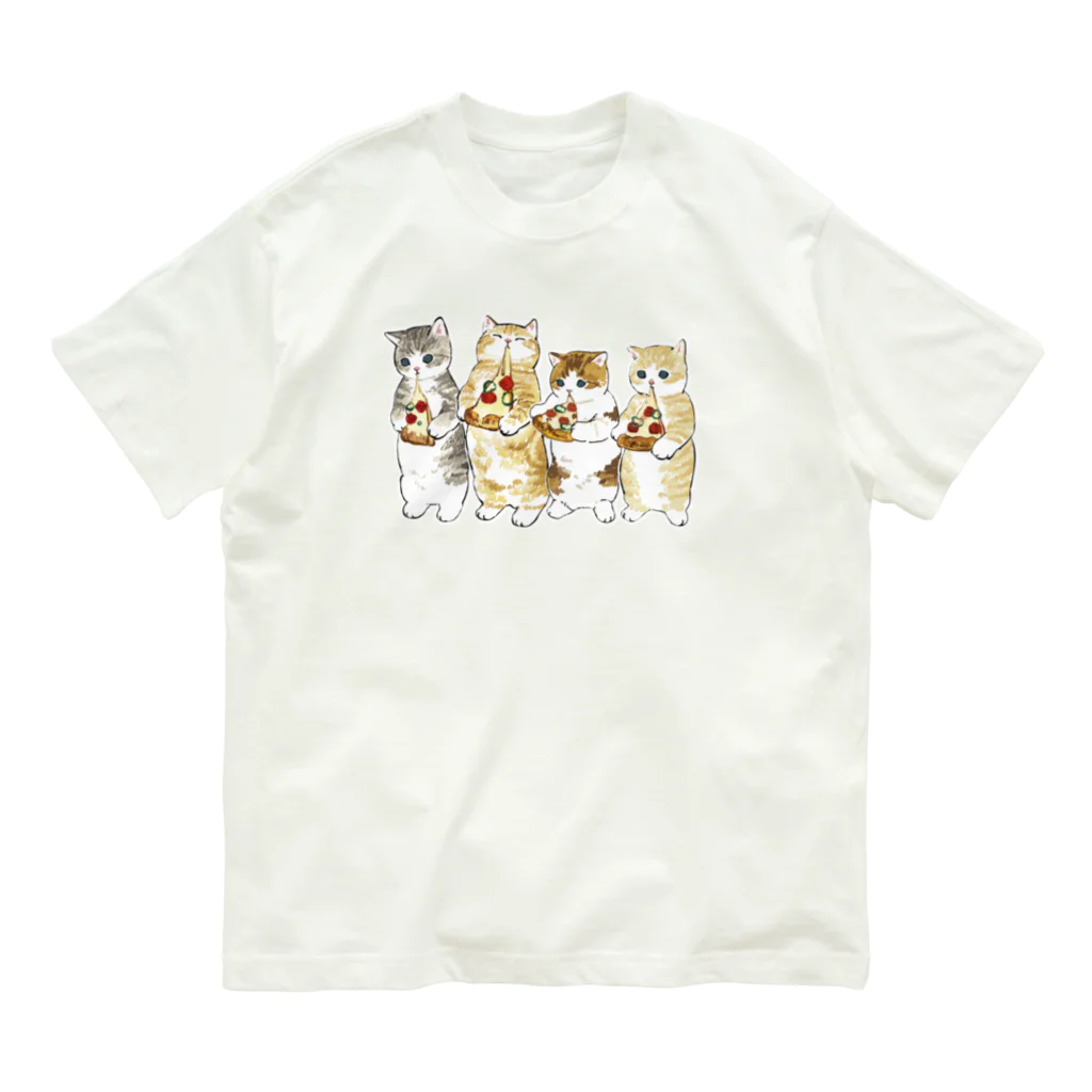 mofusandのみよーんピザ オーガニックコットンTシャツ