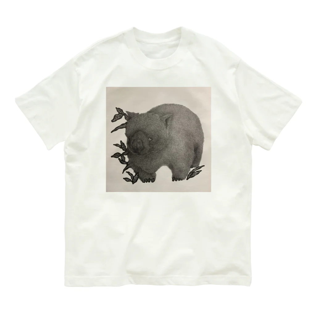 砂糖 線画のウォンバット Organic Cotton T-Shirt