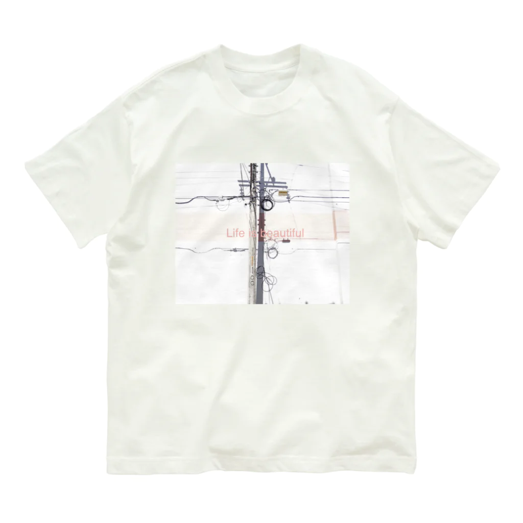 ipunigraphの電信柱 オーガニックコットンTシャツ