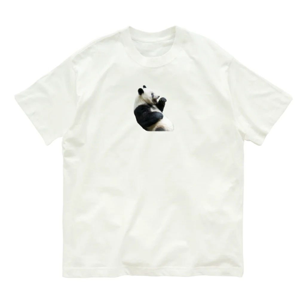 HAPPY DAYの食事中パンダ Organic Cotton T-Shirt