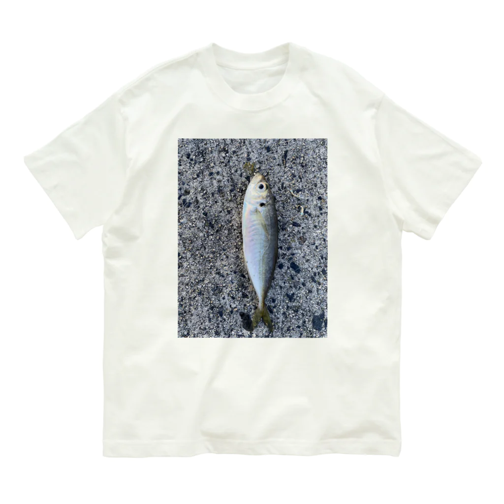 popcornの３月に釣れたアジ Organic Cotton T-Shirt