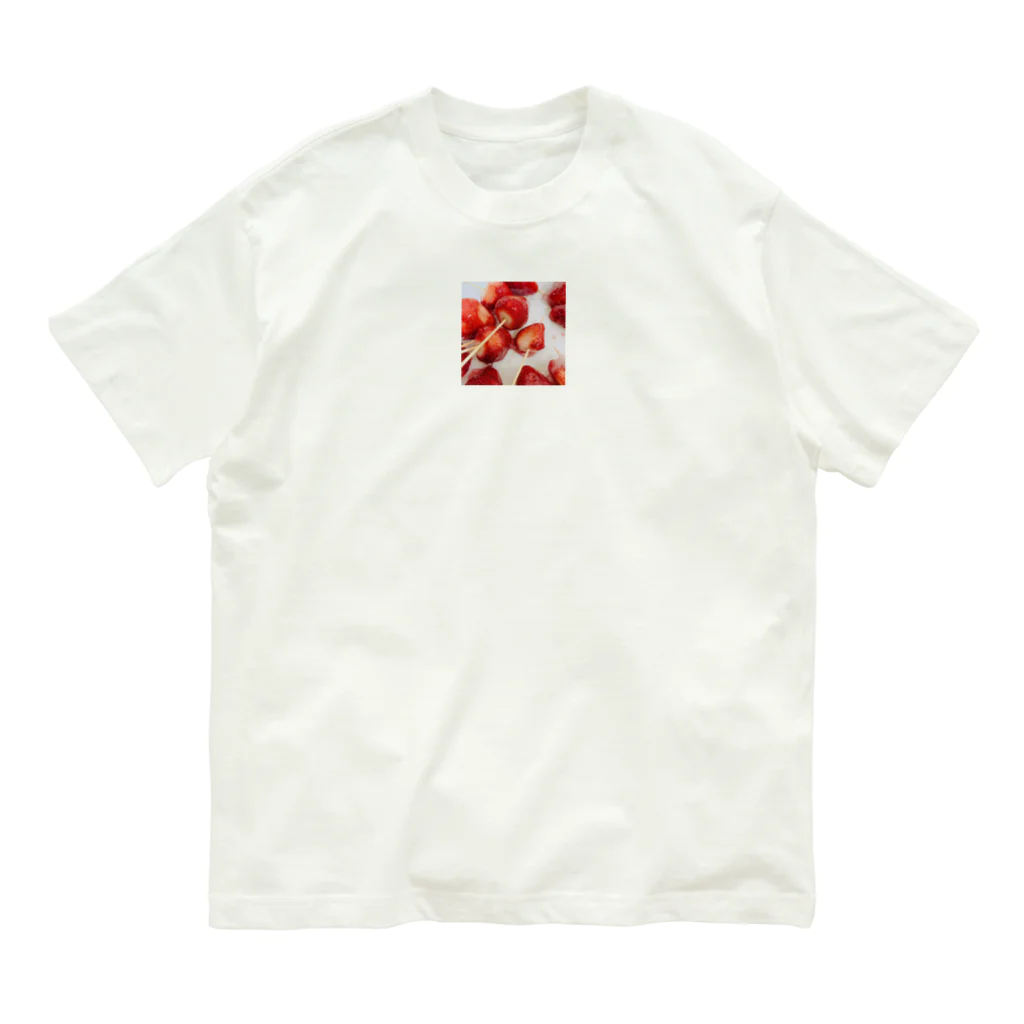 sunset Christmasのいちご飴 オーガニックコットンTシャツ