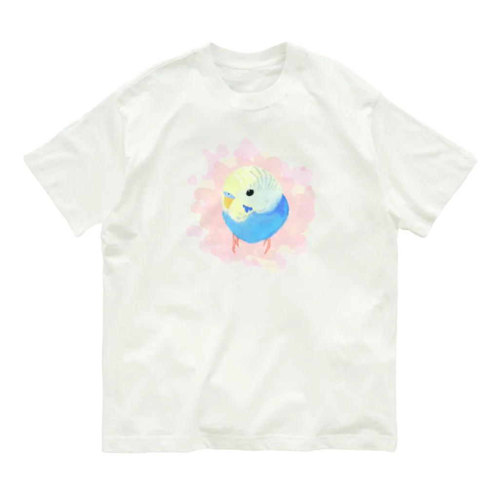 まめるりはことりのまるまるセキセイインコ【まめるりはことり】 Organic Cotton T-Shirt