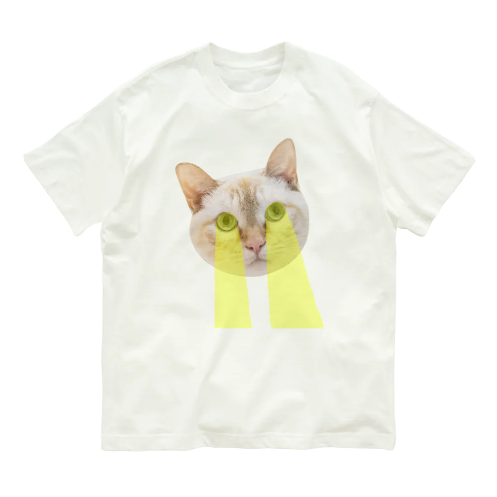 こいぬおじさんのビーム猫 オーガニックコットンTシャツ