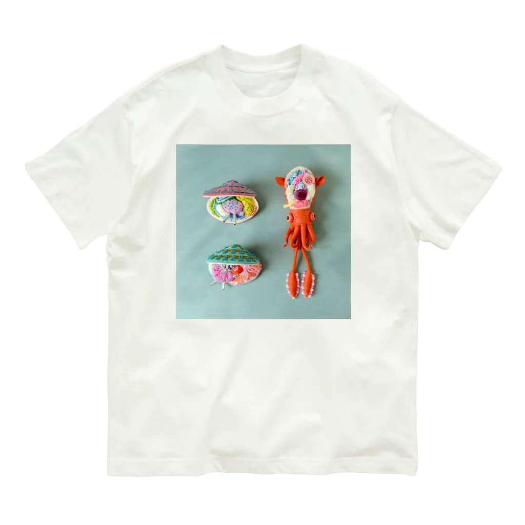 水島ひねの小耳イカと五目貝 Organic Cotton T-Shirt