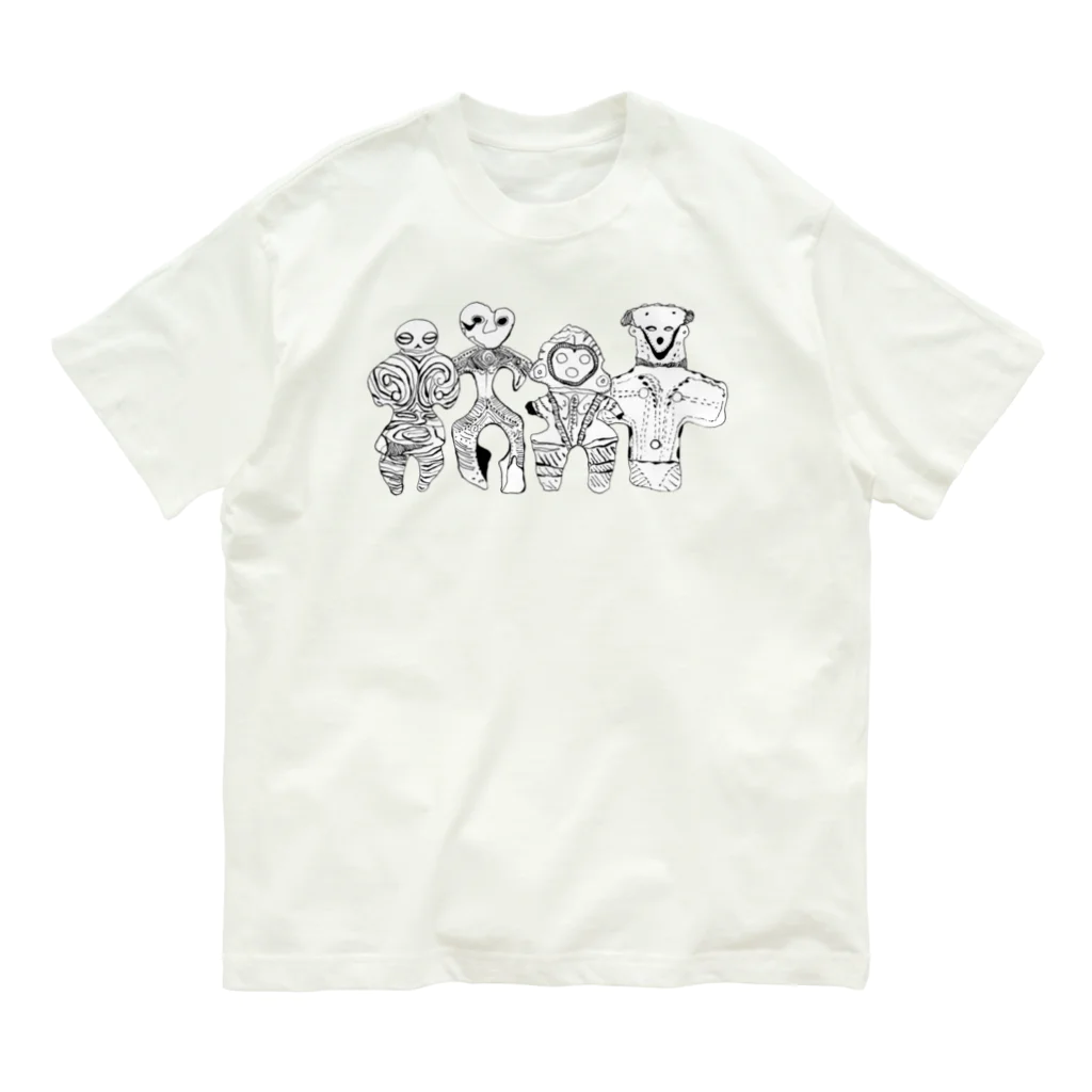 オガサワラミチの土偶4人組 オーガニックコットンTシャツ