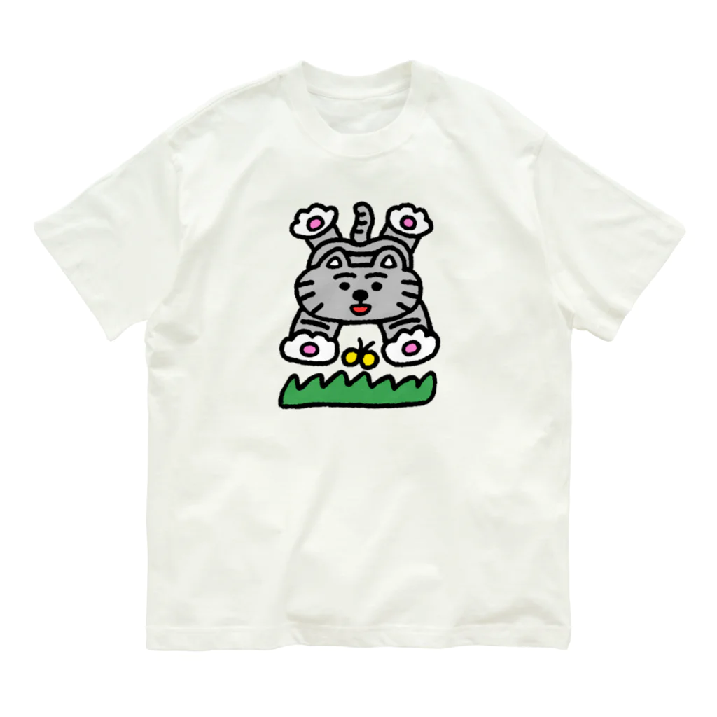 ヘロシナキャメラ売り場のぷりけつキャット オーガニックコットンTシャツ