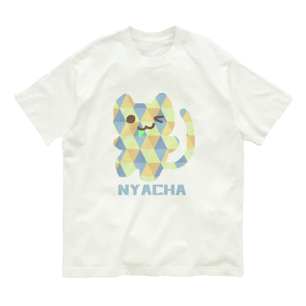 NYACHA&BOOCHAのさんかくガラガラにゃーちゃ、 Organic Cotton T-Shirt