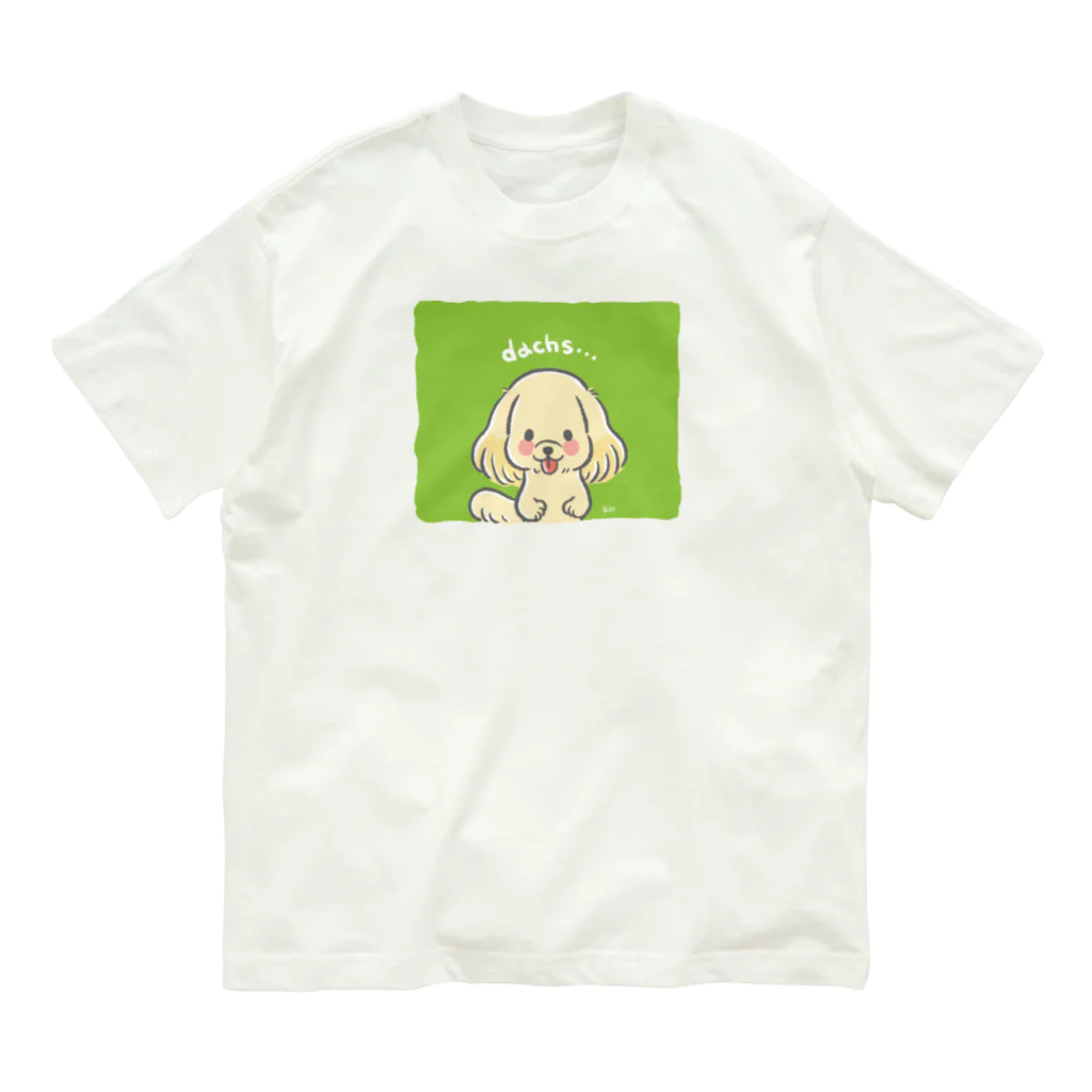 くろさわゆいのもふもふダックス（クリーム） オーガニックコットンTシャツ