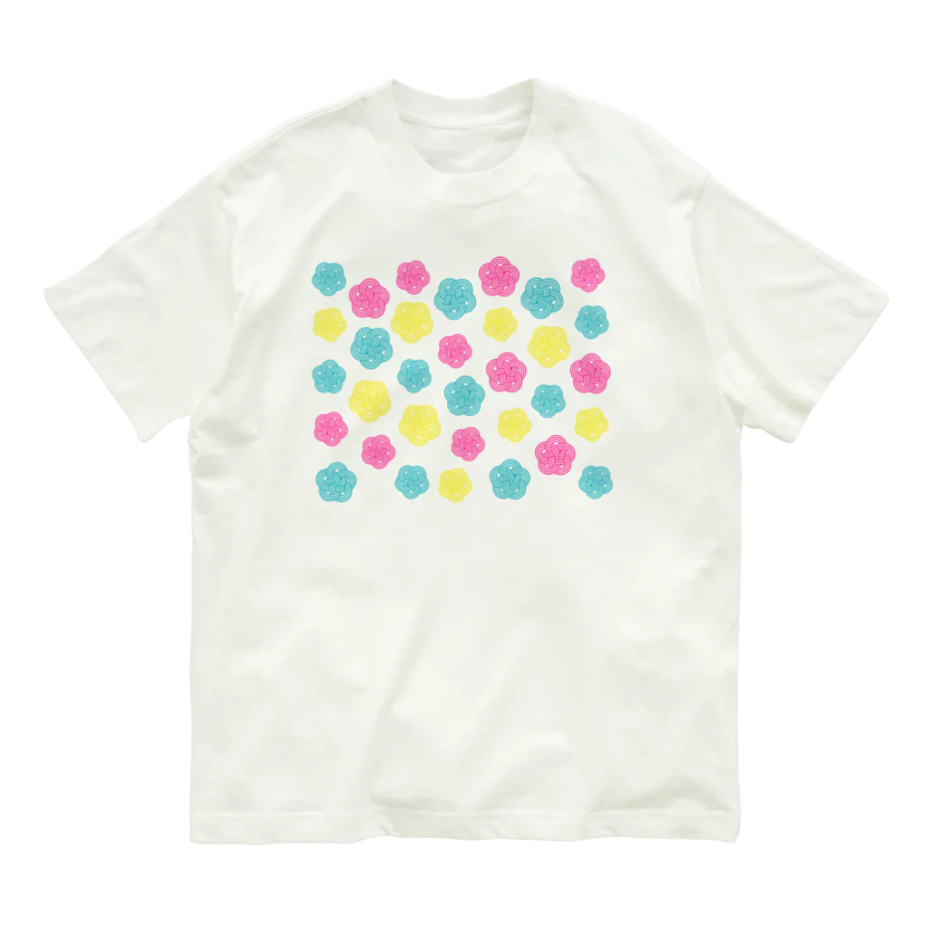 紙単衣 - kamihitoe -のカラフルポップ水引梅結び Organic Cotton T-Shirt