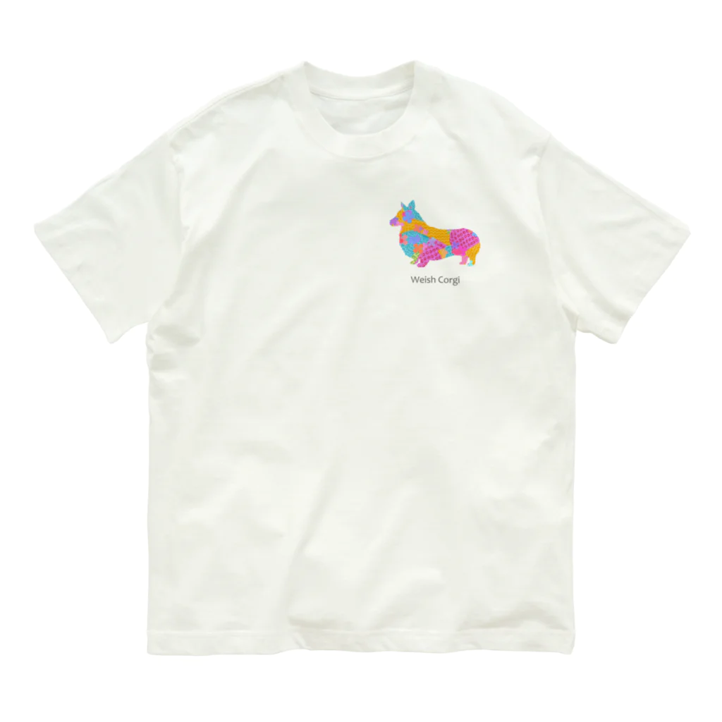 AtelierBoopのアレグリヘ　コーギー オーガニックコットンTシャツ
