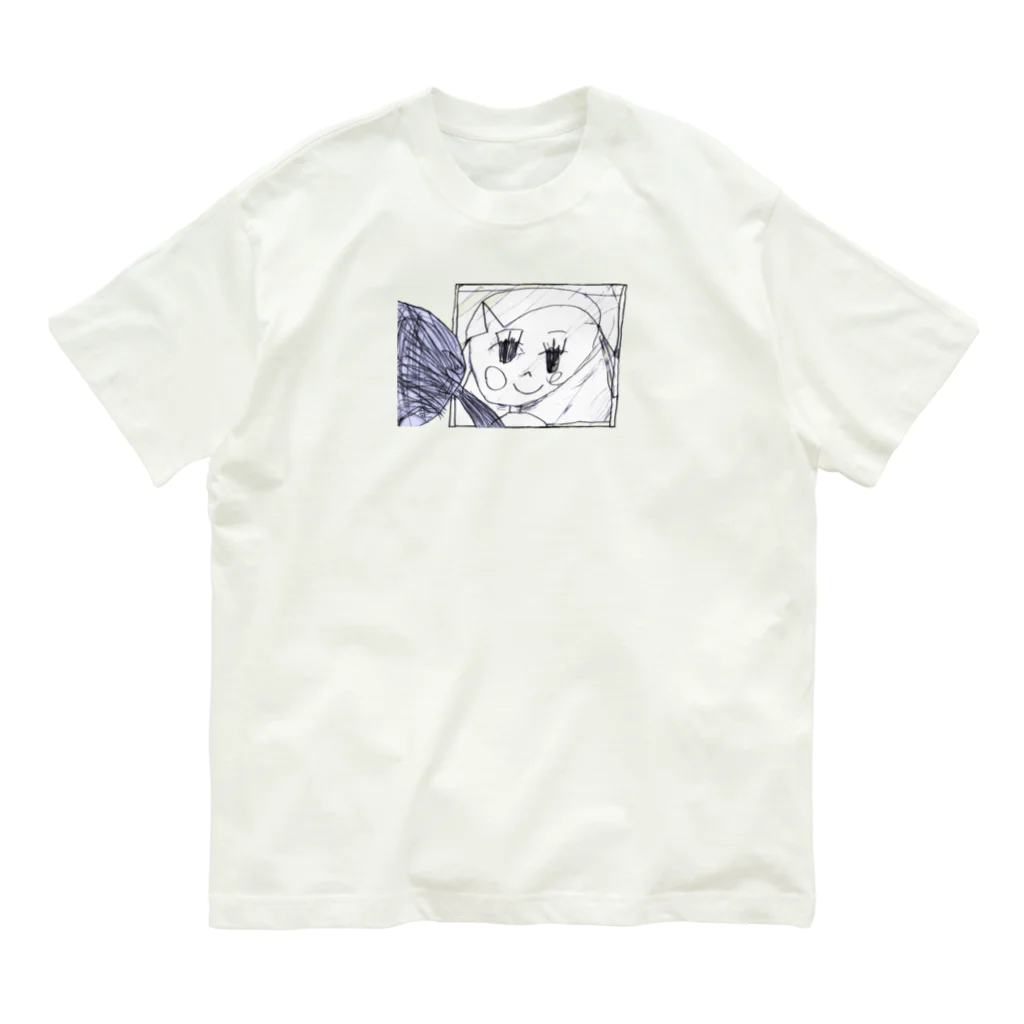 chiyonohanaのかがみよかがみ（黒線） Organic Cotton T-Shirt