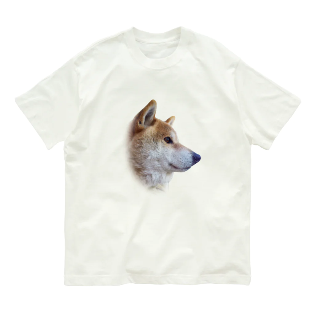 愛犬太郎のグッズの太郎の横顔【柴犬】 オーガニックコットンTシャツ