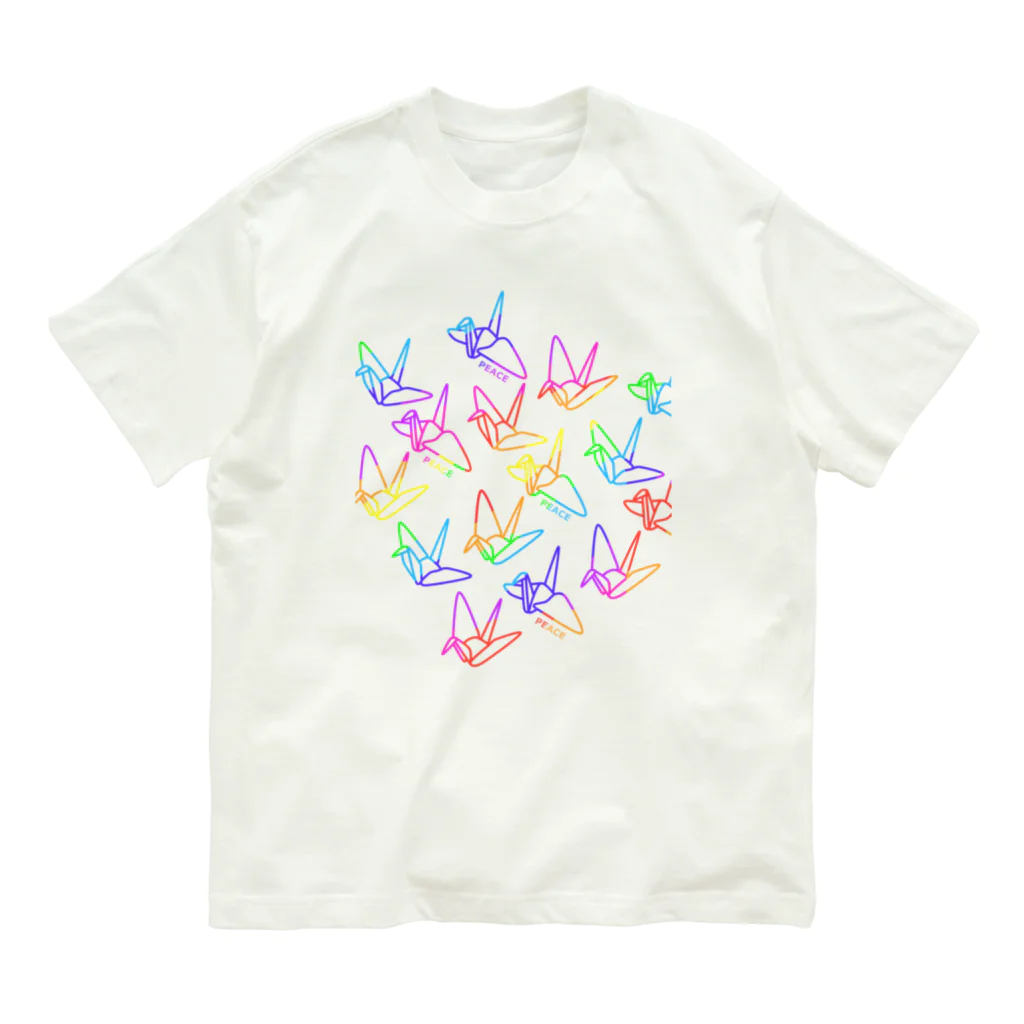 のぐちさきのPEACE-平和への祈り-レインボー Organic Cotton T-Shirt