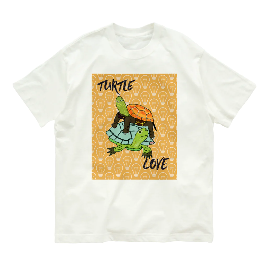 316(MIHIRO)のスペインイシガメとクサガメちゃん カラフル Organic Cotton T-Shirt