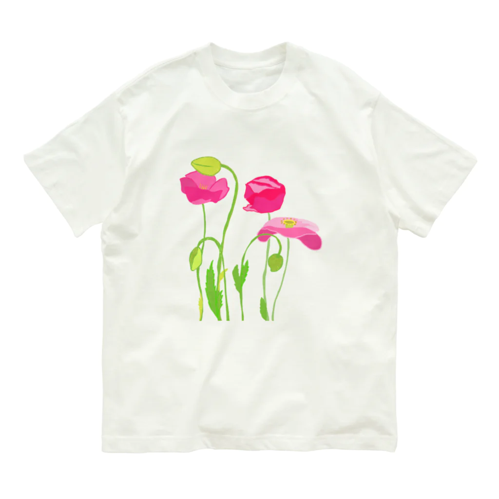 papricaのもも色ポピー Organic Cotton T-Shirt