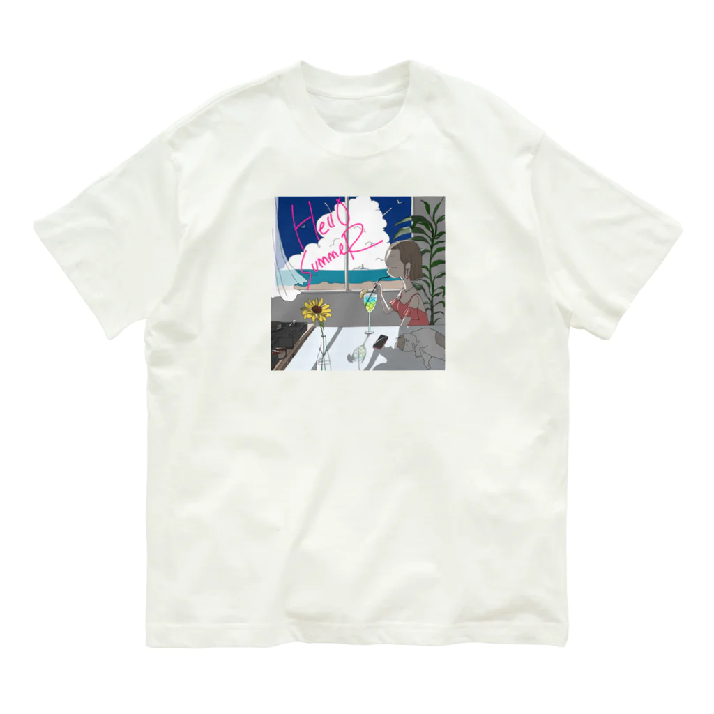 hikari&-のHello Summer オーガニックコットンTシャツ