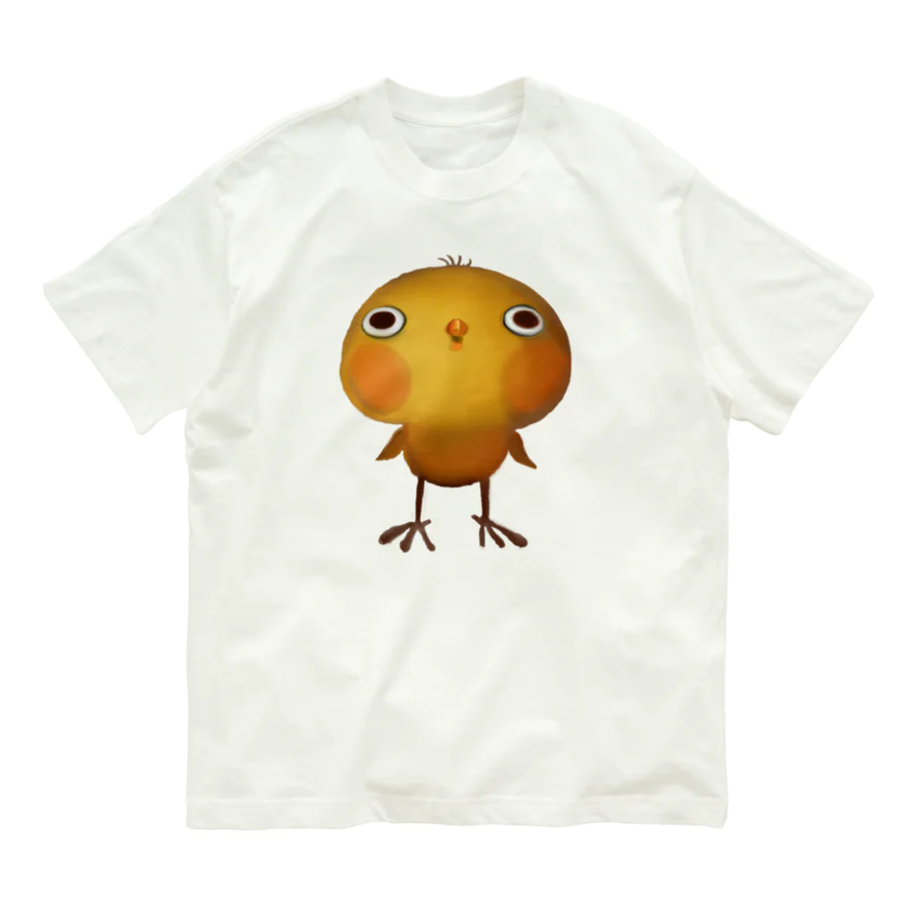 ひよ房ののびのびヒヨコ🐤ハッピー🎵 オーガニックコットンTシャツ