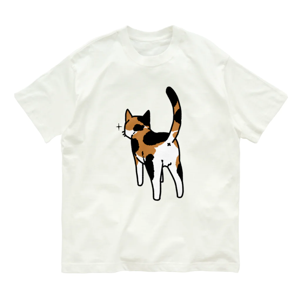 Riotoのねこけつ（三毛猫） オーガニックコットンTシャツ