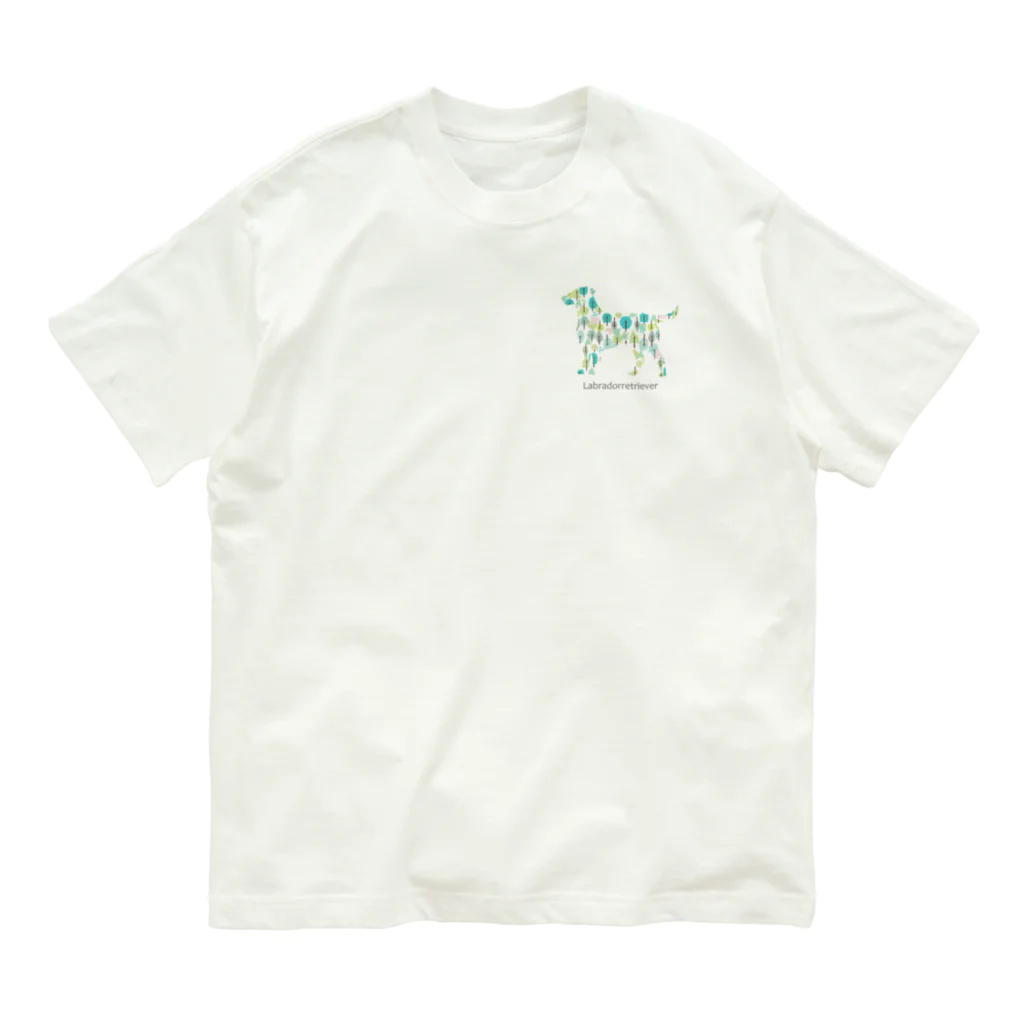 AtelierBoopの森　ラブラドール オーガニックコットンTシャツ