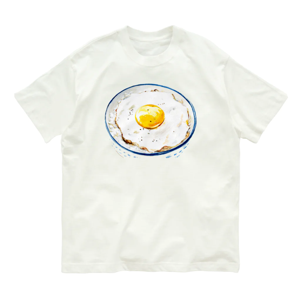 古屋智子（TomokoFuruya）の目玉焼きごはん２ オーガニックコットンTシャツ