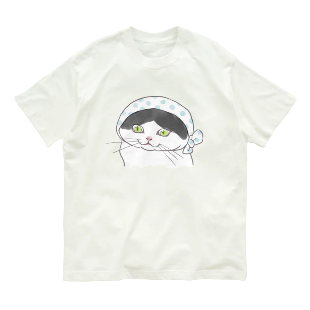 はちわれの店のハチワレ牛ねこシルバ（どぜうすくい） Organic Cotton T-Shirt