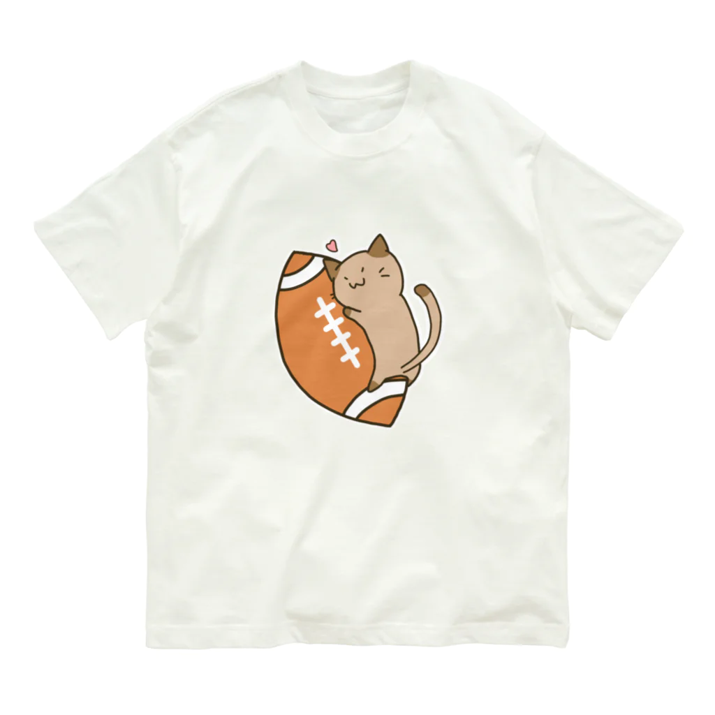 ねこのしっぽのラグビー Organic Cotton T-Shirt