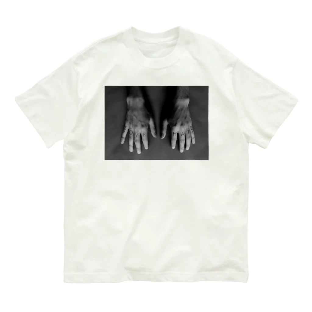 stereovisionのLOVE & HATE（愛＆憎悪） Organic Cotton T-Shirt