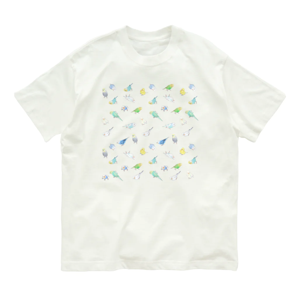 まめるりはことりのたっぷりセキセイインコちゃん【まめるりはことり】 Organic Cotton T-Shirt