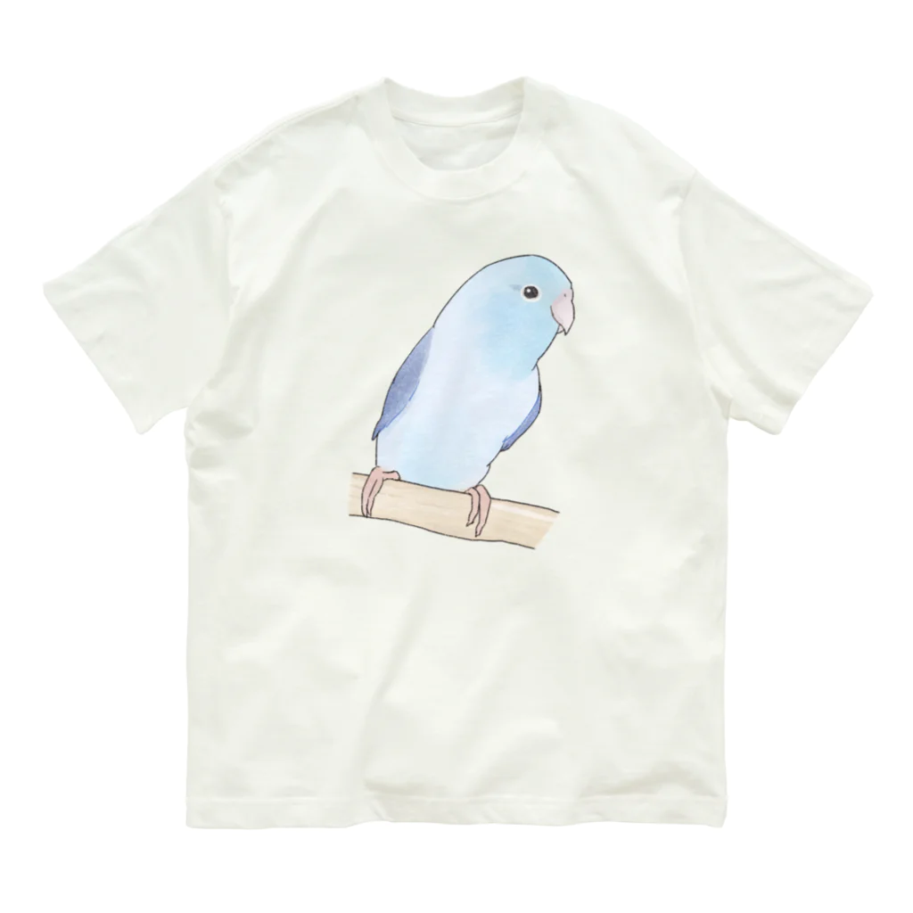 まめるりはことりのおしゃまなマメルリハのるりちゃん【まめるりはことり】 オーガニックコットンTシャツ