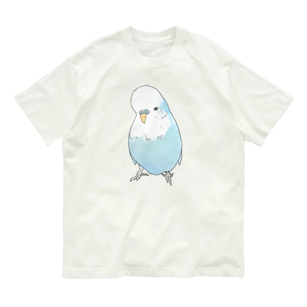 まめるりはことりの可愛いジャンボセキセイインコ【まめるりはことり】 オーガニックコットンTシャツ