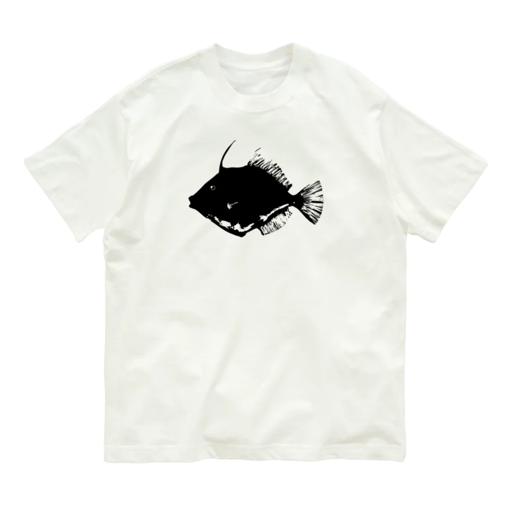 chicodeza by suzuriのカワハギの魚拓 Organic Cotton T-Shirt