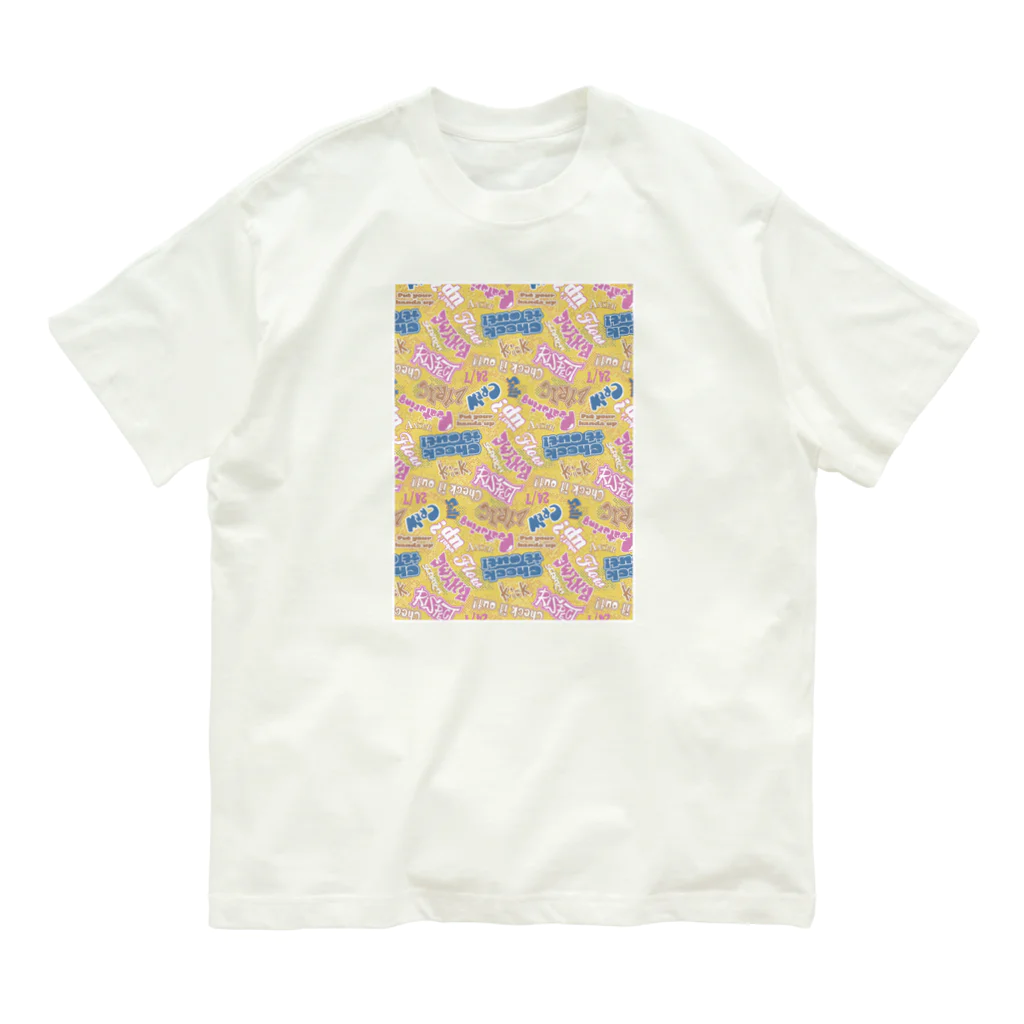 mymyのステッカー オーガニックコットンTシャツ