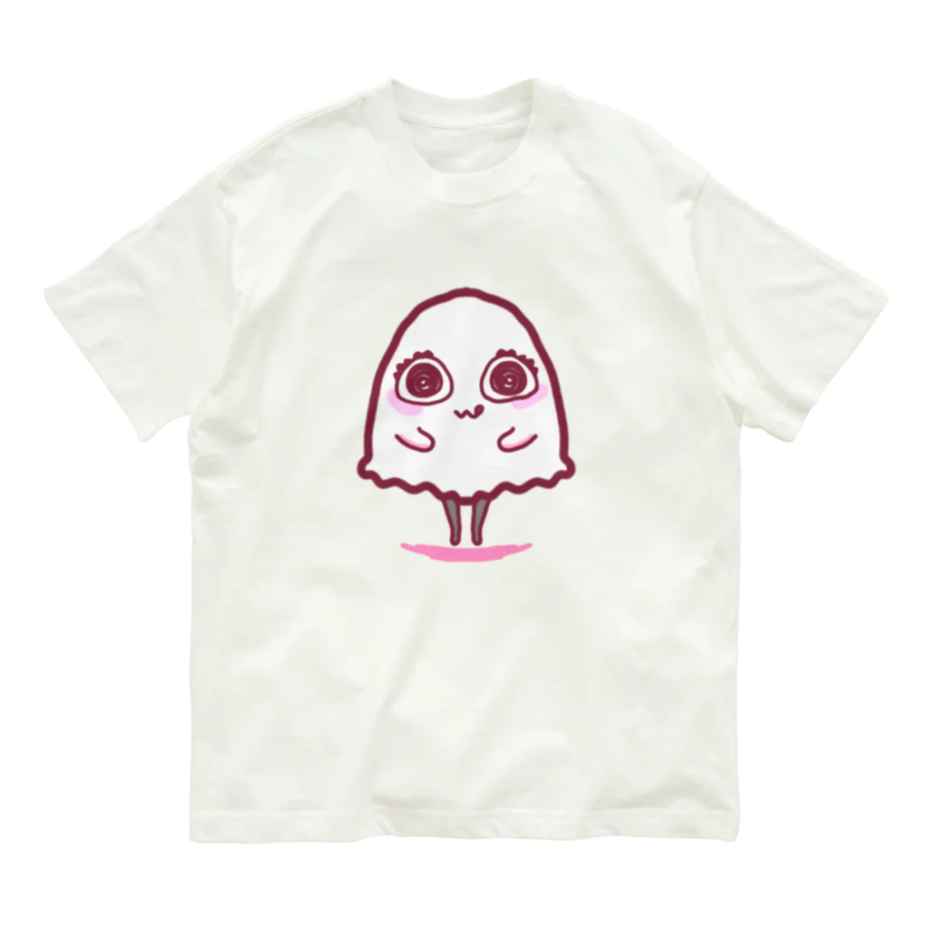 Ri0のいたずらおばけちゃん(ぴんく) オーガニックコットンTシャツ