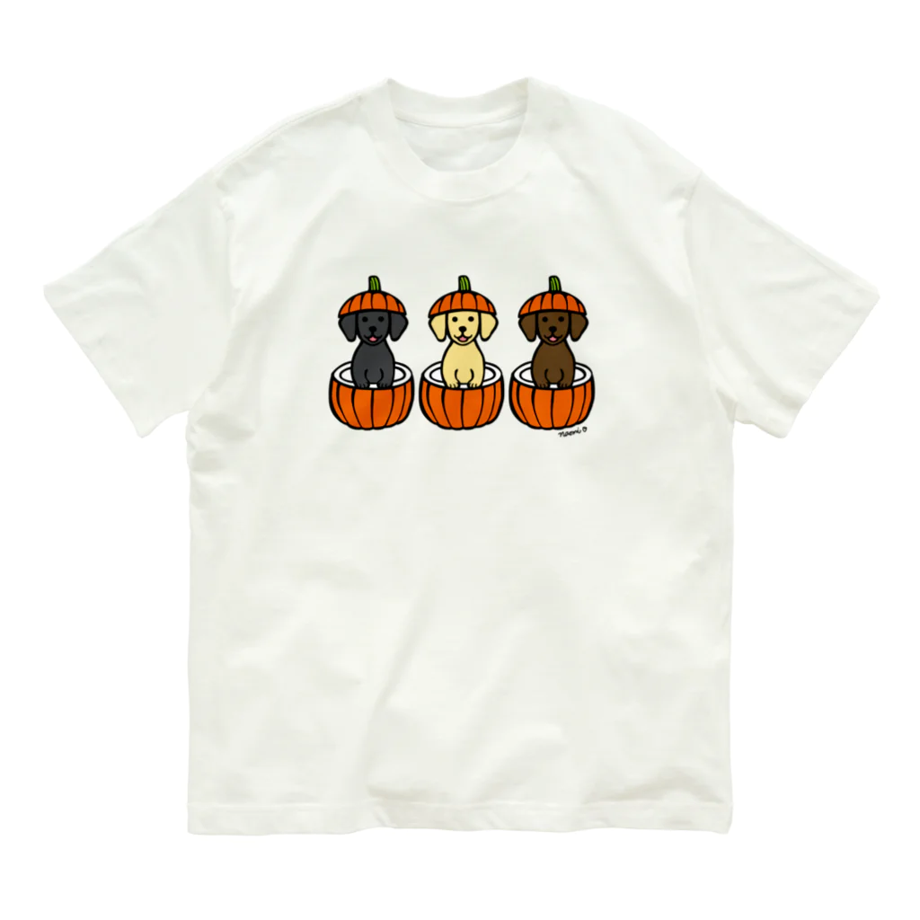 ハッピー・ラブラドールズのハロウィンかぼちゃのラブラドール オーガニックコットンTシャツ