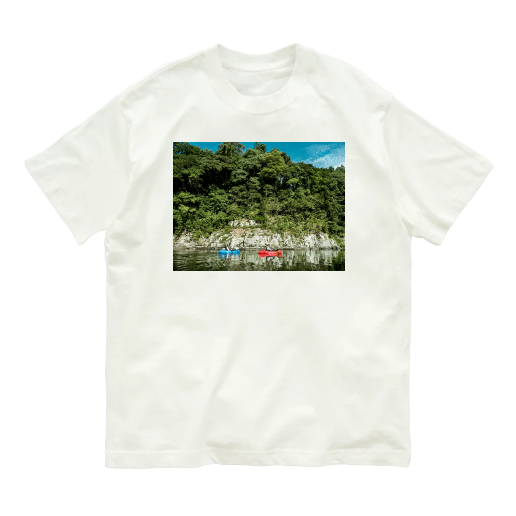 Ryusei Murakamiの熊野川パックラフト オーガニックコットンTシャツ