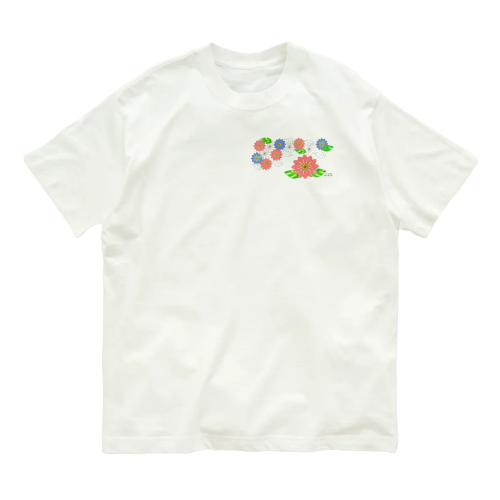 Tender time for OsyatoのStained glass flowers　～side～ オーガニックコットンTシャツ