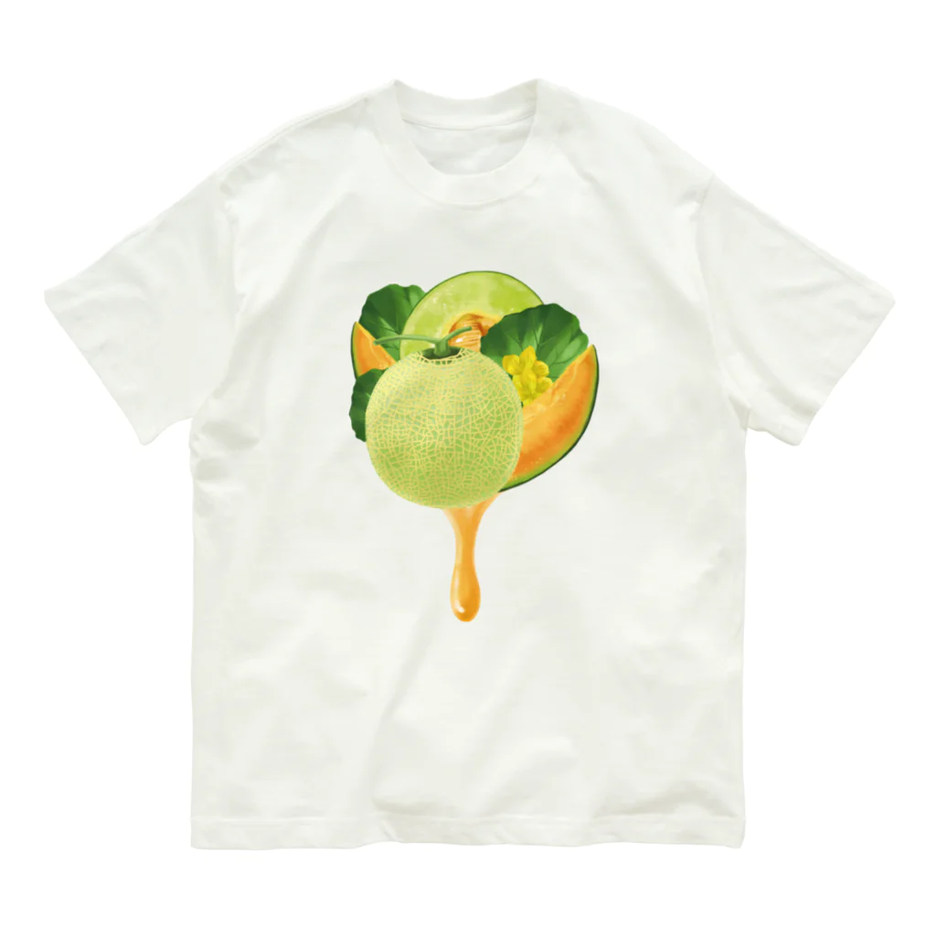 カワウソとフルーツの【forseasons】メロン Organic Cotton T-Shirt