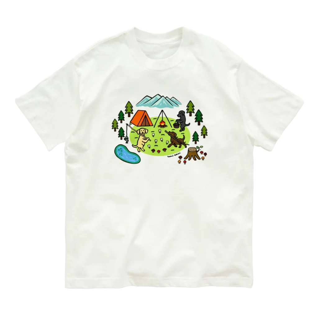 ハッピー・ラブラドールズのキャンプ大好きラブラドール Organic Cotton T-Shirt