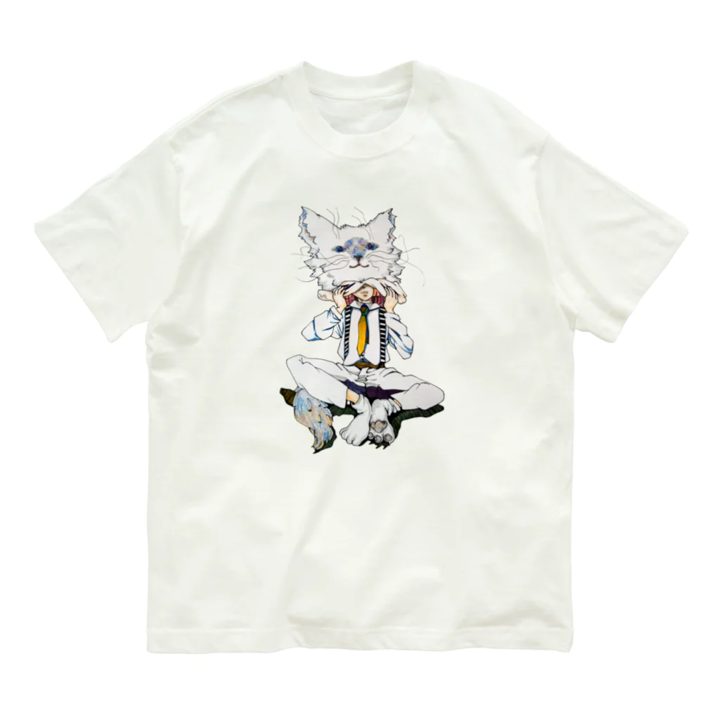 LsDF   -Lifestyle Design Factory-のチャリティー【ねこをかぶる·深くかぶる】 Organic Cotton T-Shirt