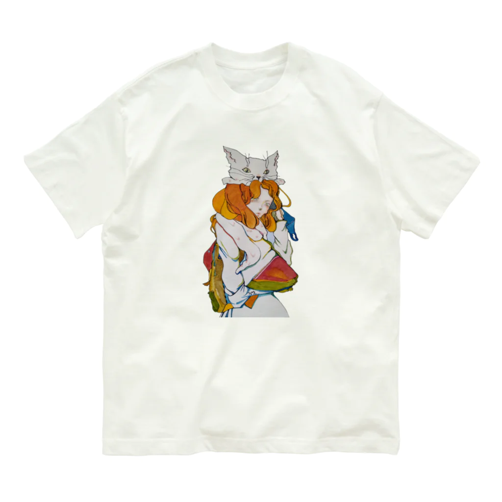 LsDF   -Lifestyle Design Factory-のチャリティー【ねこをかぶる·トラベル希望】 オーガニックコットンTシャツ