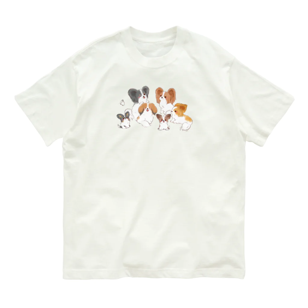 くろさわゆいのパピヨン大集合 Organic Cotton T-Shirt