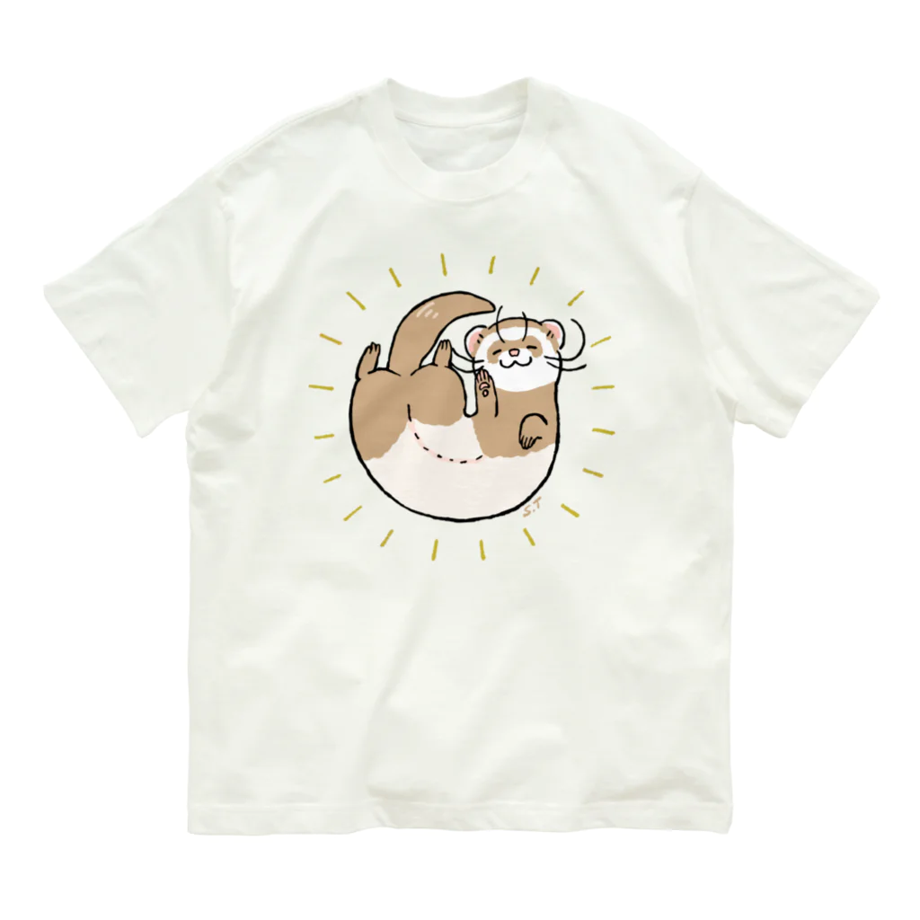 M&Bworksたかむらすずなのいたち仏さま　バタースコッチ Organic Cotton T-Shirt