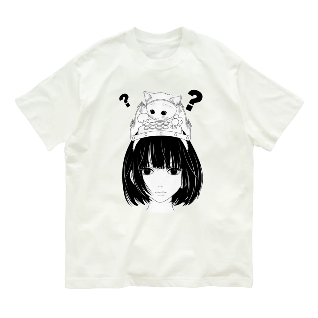 nya-mew（ニャーミュー）の猫（操縦）型 オーガニックコットンTシャツ