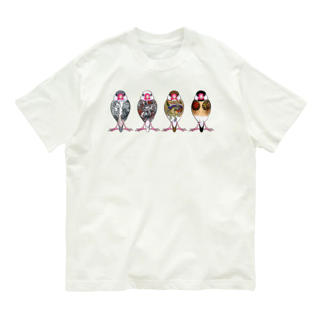 カリヲ屋スズリ支店の文鳥四季折々 Organic Cotton T-Shirt