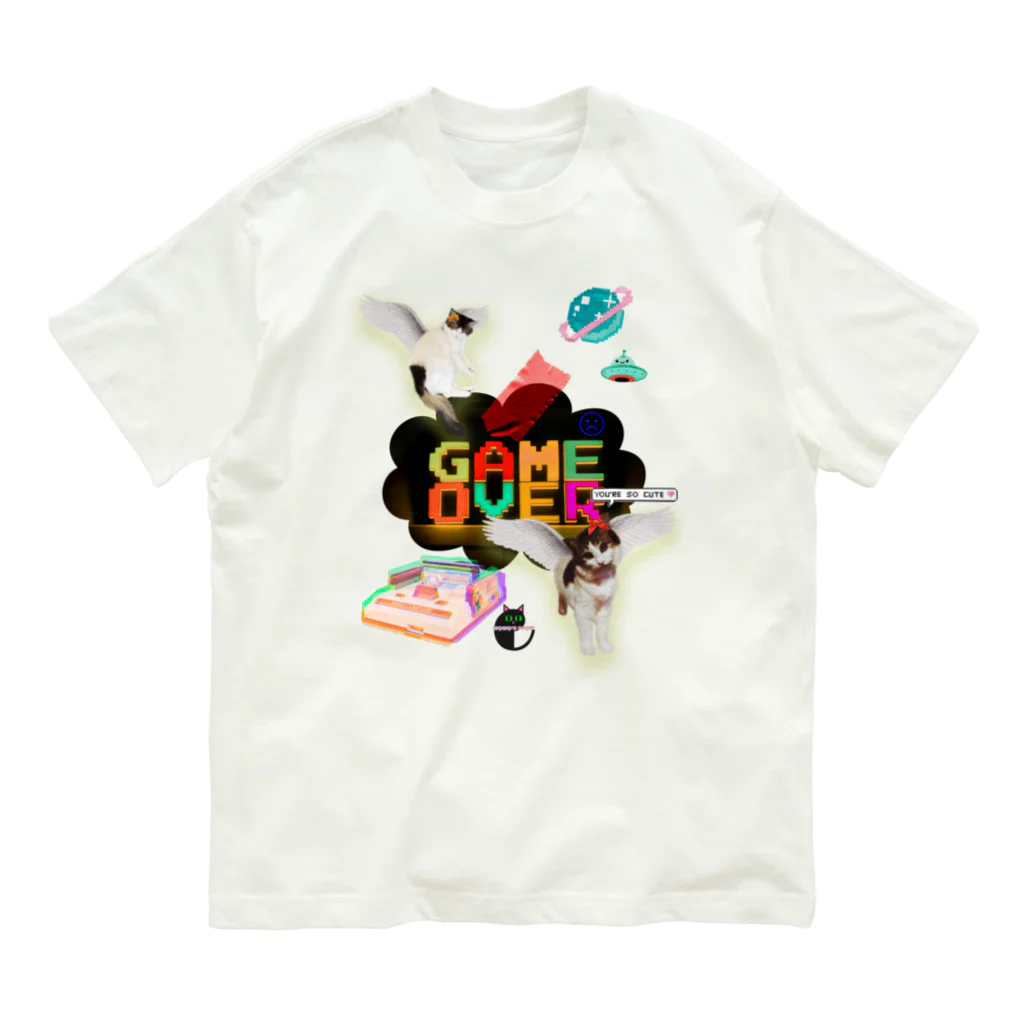 𝙈𝙊𝙈𝙊'𝙨 𝙎𝙝𝙤𝙥のGAME OVER-くも☁️型 オーガニックコットンTシャツ