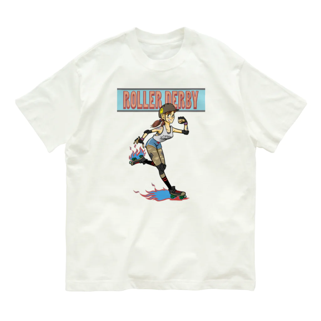 nidan-illustrationの"ROLLER DERBY" Organic Cotton T-Shirt