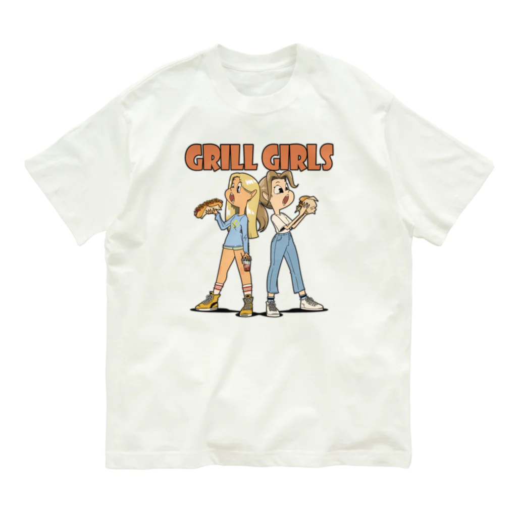 nidan-illustrationの"grill girls" オーガニックコットンTシャツ