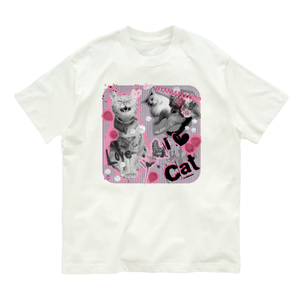 みあまゆあのいちごさん家の猫I♡cat Organic Cotton T-Shirt